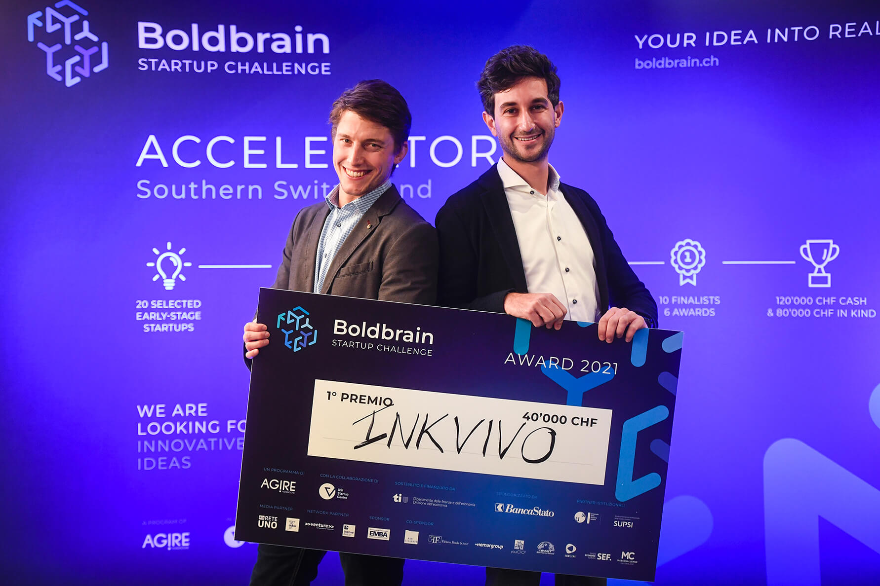 Boldbrain 2021: InkVivo si aggiudica il primo premio